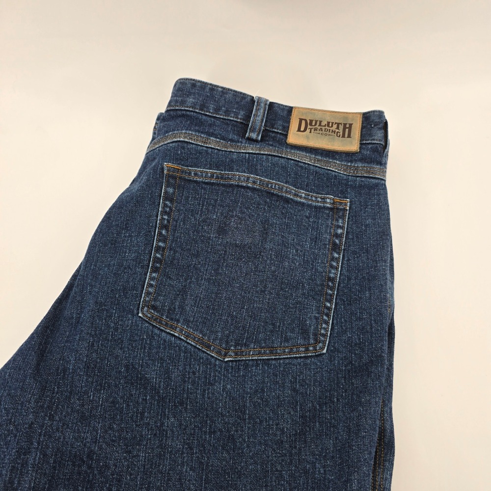 Duluth Trading Co Flex Ballroom Jeans Mens Fire Hose Trim Dark‎ Wash 42x30